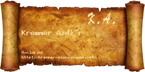 Kremmer Azár névjegykártya